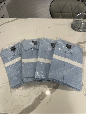 All Four Men's Light Blue Shirt - Classic Collared Shirt s4